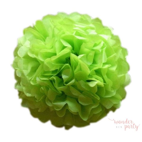Mini pompón papel de seda verde manzana