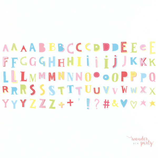Set de letras lightbox Funky colour