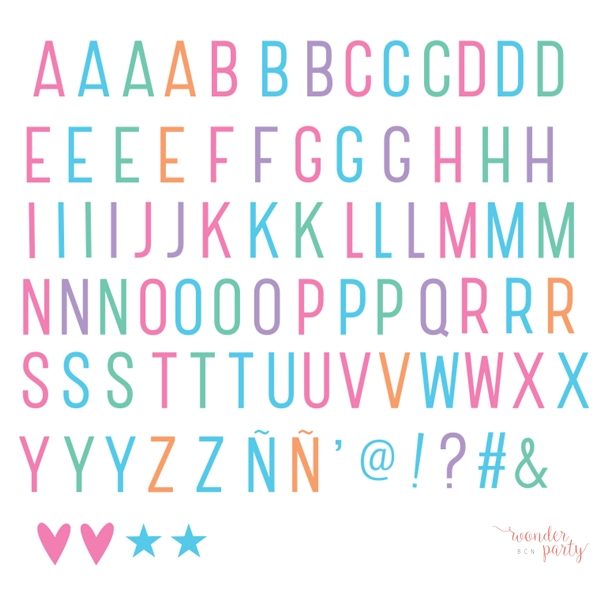 Set de letras lightbox pastel