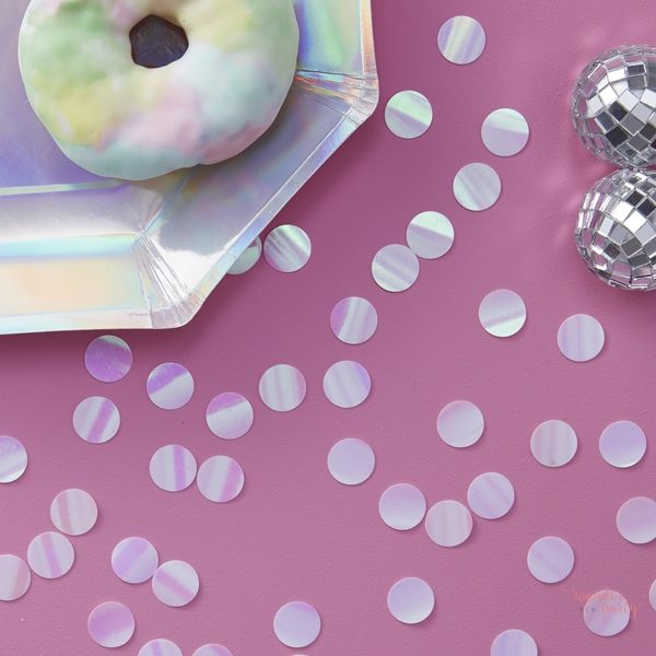 Confetti iridiscente tornasolado para mesa fiestas bodas