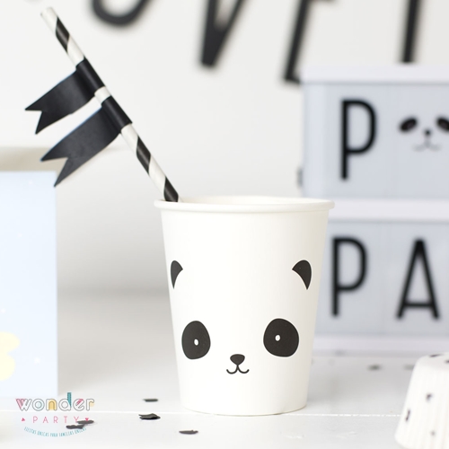 Vasos de papel Osito Panda para fiesta tematicas oso panda. Fiestas estilo nordico.