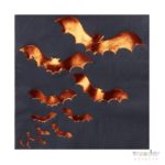 Servilletas negras murciélagos naranja metalizado