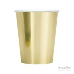 Vasos dorados de papel para fiestas