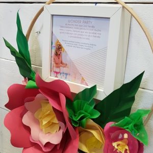 Workshop flores de papel y aro con flores de papel