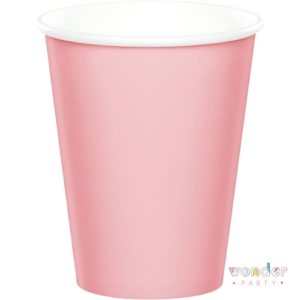 Vasos de papel rosa pastel lisos