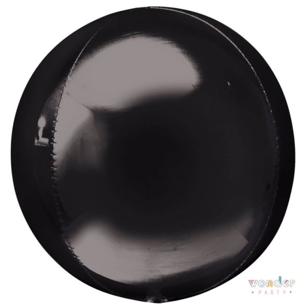 Globo Orbz negro metalizado foil