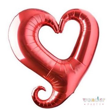 globo foil rojo forma de corazon shape grabo